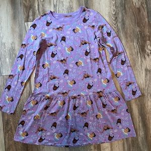 Disney Kids, Girls Encanto Mirabel Isabela Floral Ling Sleeve Dress, Size XL.